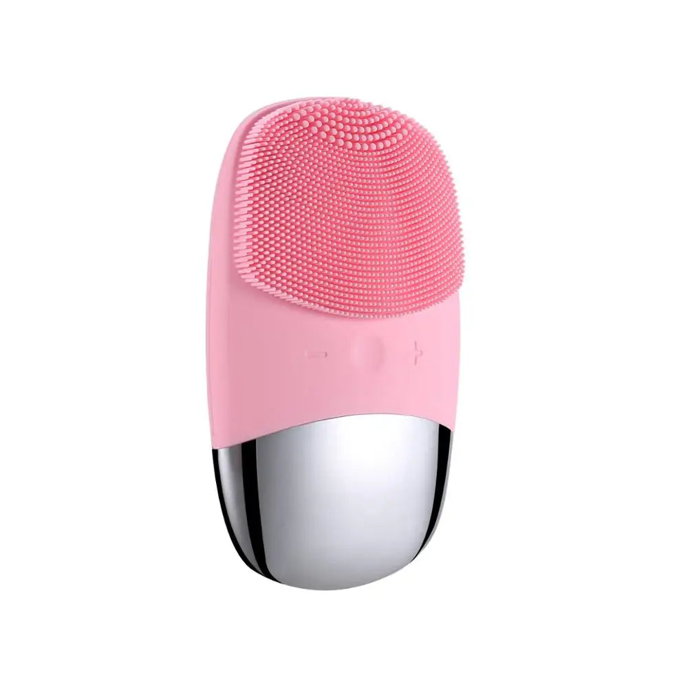 Electric Facial Cleansing Brush Silicone Sonic Face Cleaner Motor Ultrasonic Cleaning Intelligent Facial Cleansing Massage Tool