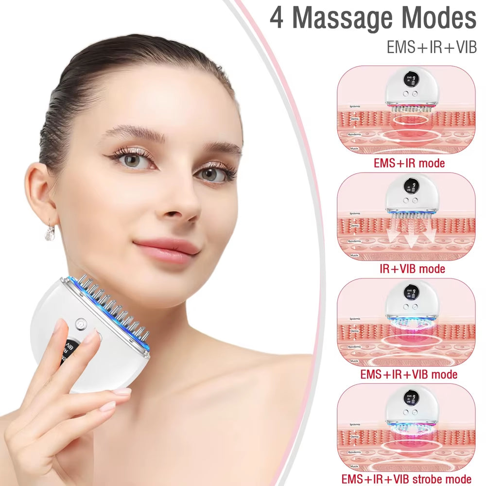 Microcurrent Face Massagers Electric Gua Sha Tools Face Lift Tightening Device Scalp Massager for Hair Growth Body Pain Relief